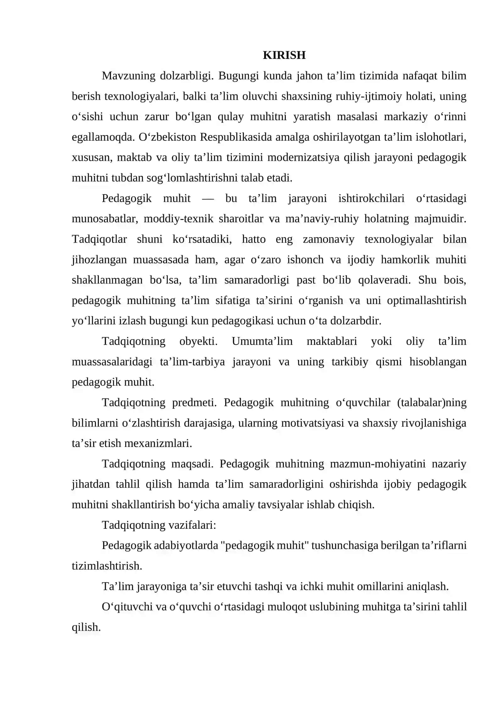 PEDAGOGIK MUHITNING TA'LIM JARAYONIGA TA'SIRI 2
