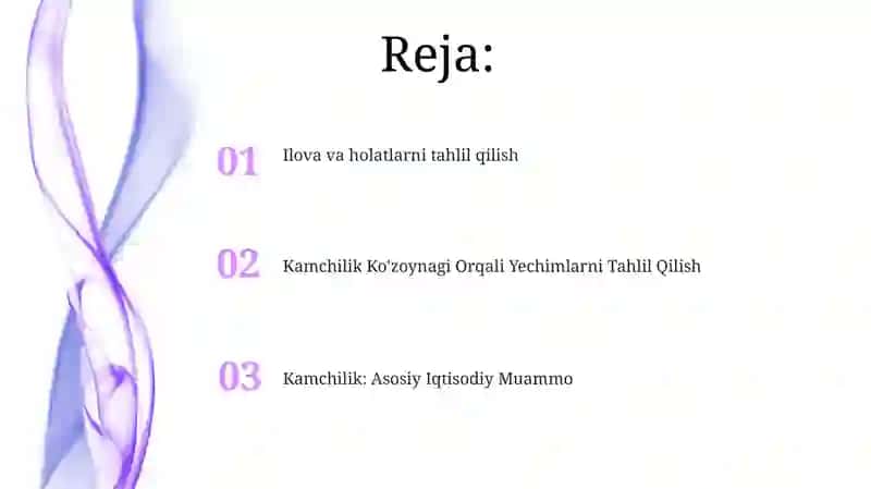 Kamchilik: Asosiy Iqtisodiy Muammo 2