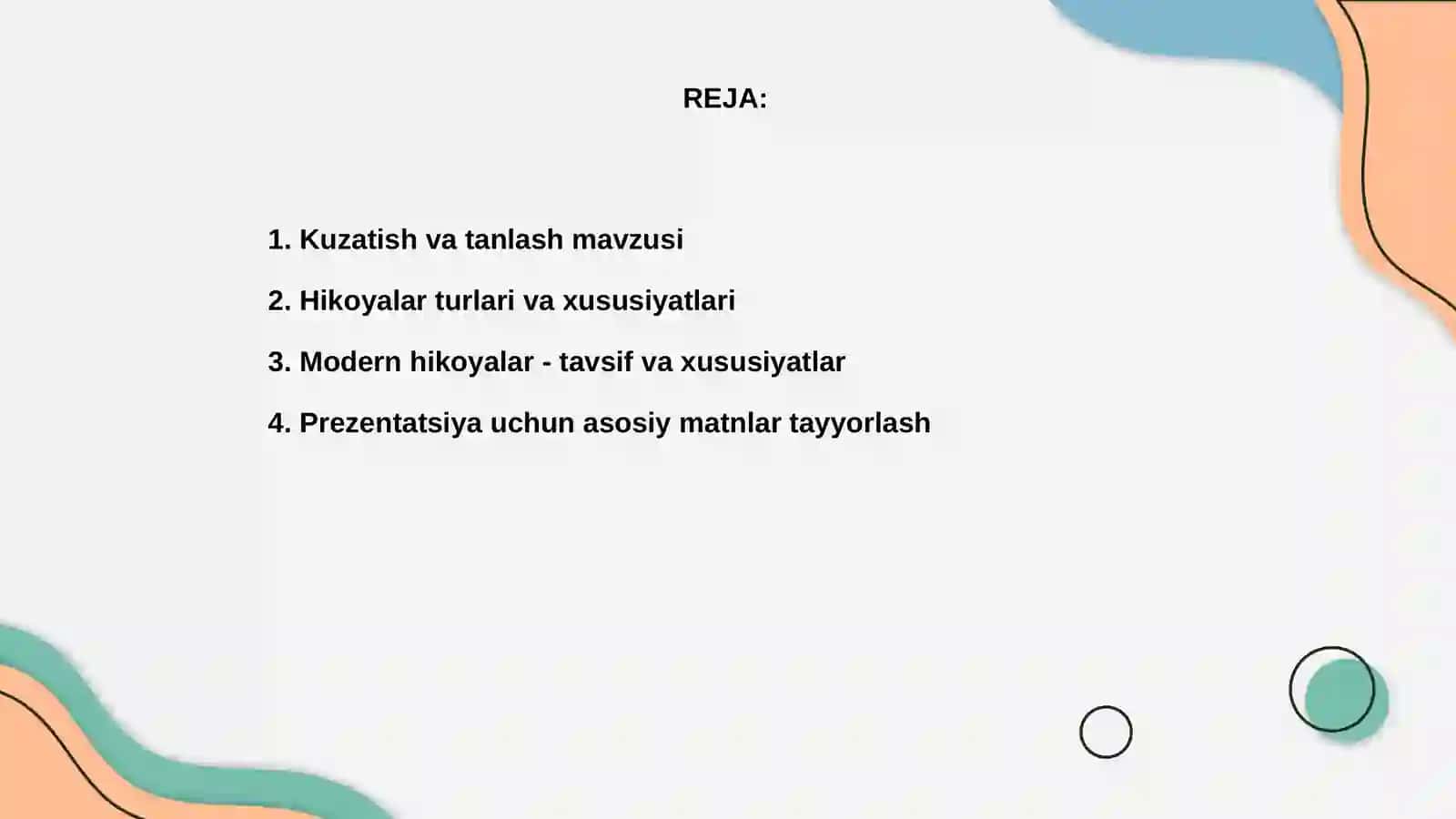 Modern Hikoyalar Bo'yicha Prezintatsiya Tayyorlash 2