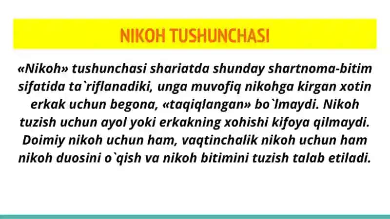 Nikoh tushunchasi 2