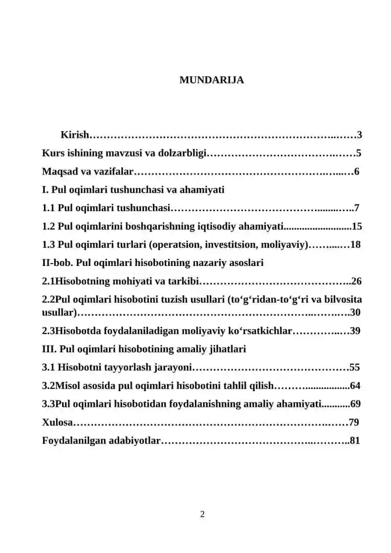 Pul Oqimlari Tushunchasi 2