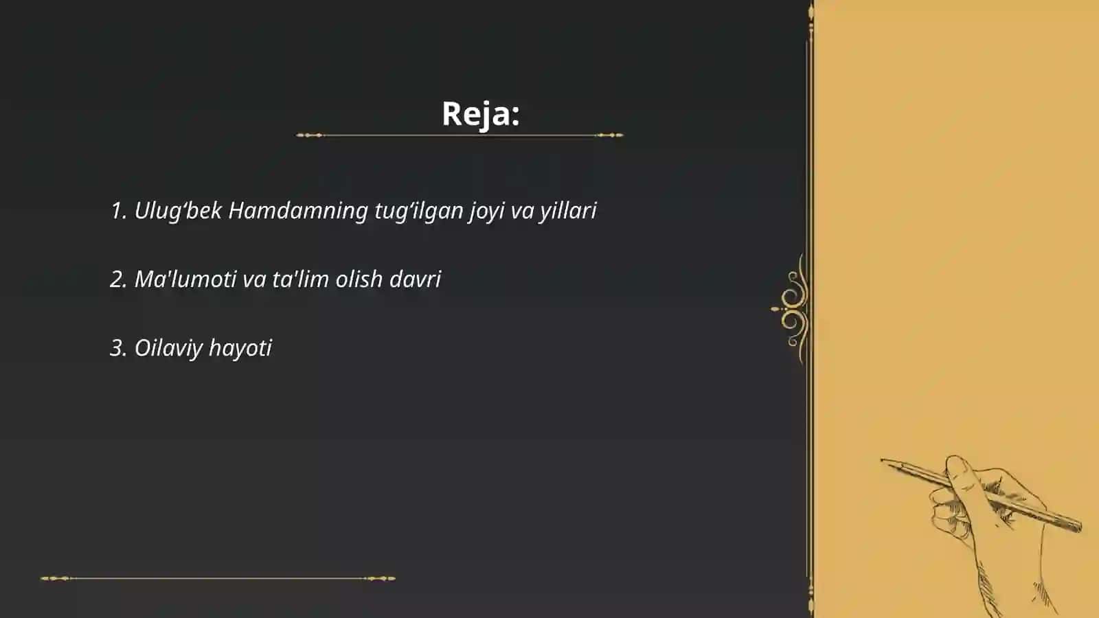 Ulugʻbek Hamdam hayoti va ijodi 2