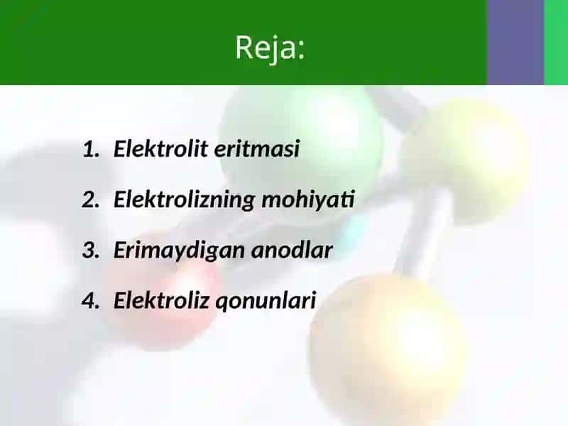 Elektroliz vauning amaliyotshamiyati 2