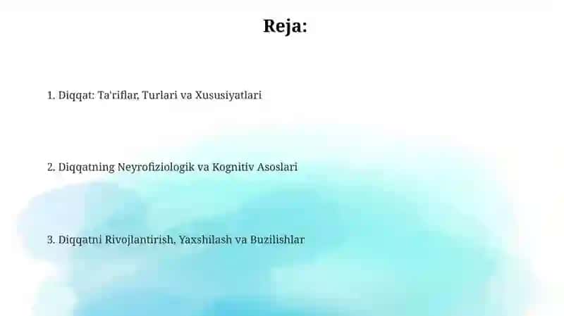 Diqqat haqida tushuncha 2