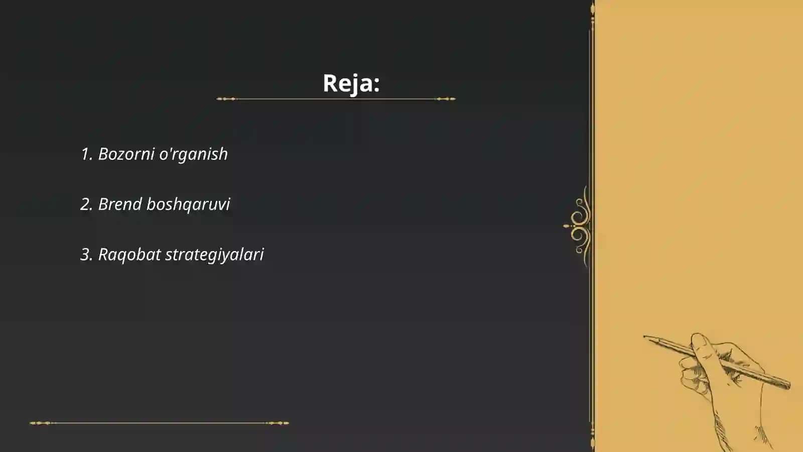 Bozorni o'rganish 2