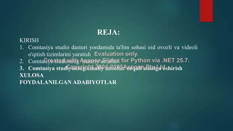 Comtasiya studio dasturi yordamida ta'lim sohasi oid ovozli va videoli o'qitish tizimlarini yaratish 2