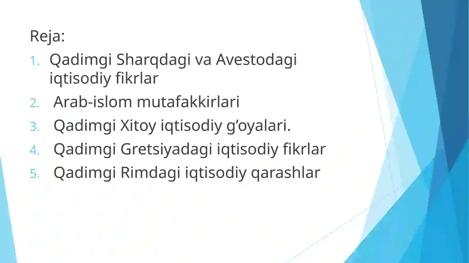 Q ADIMGI DUNYO MUTAFAKKIRLARINING IQTISODIY QARASHLARI 2
