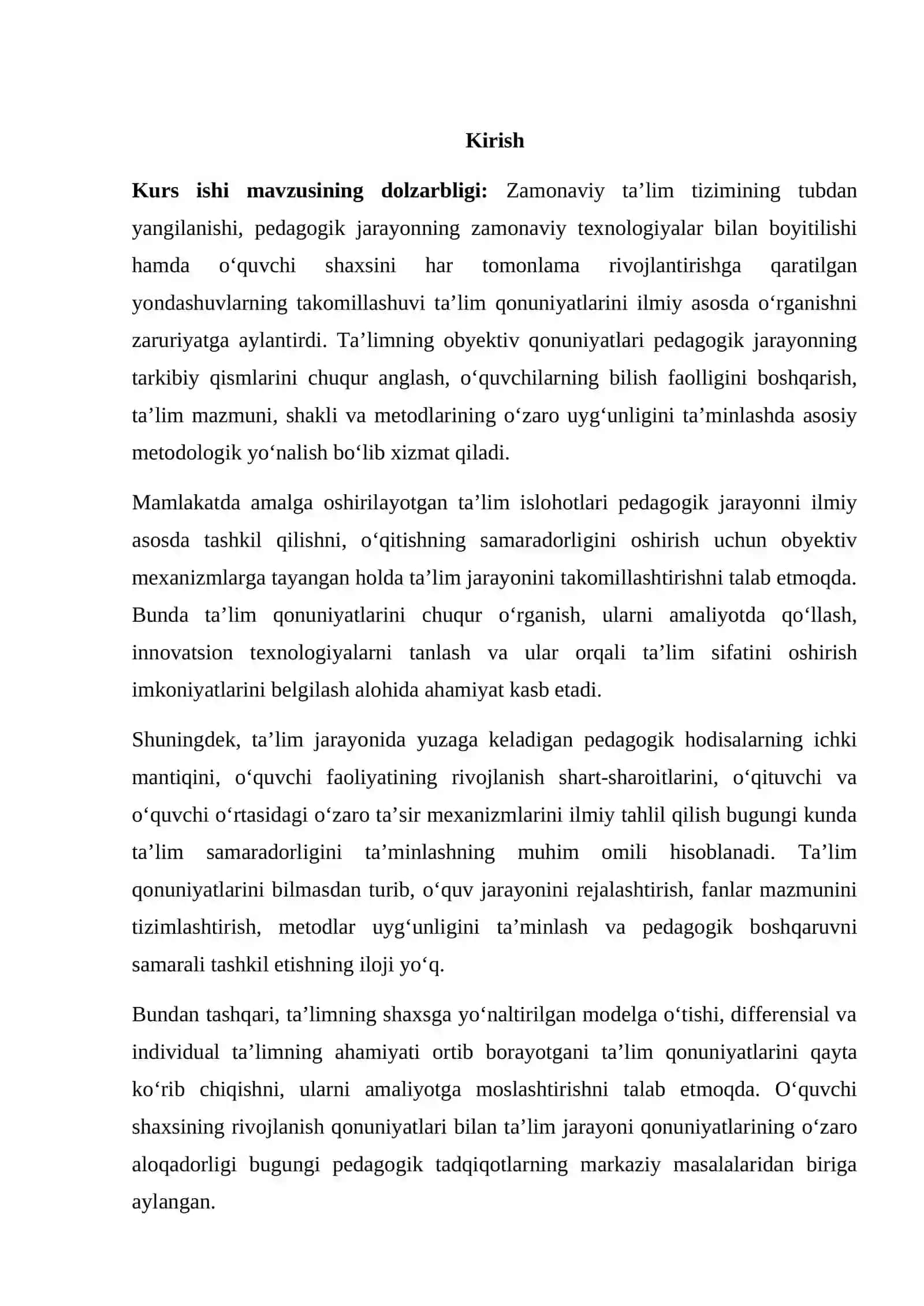 Ta'lim qonuniyatlarining o'ziga xosligi 2