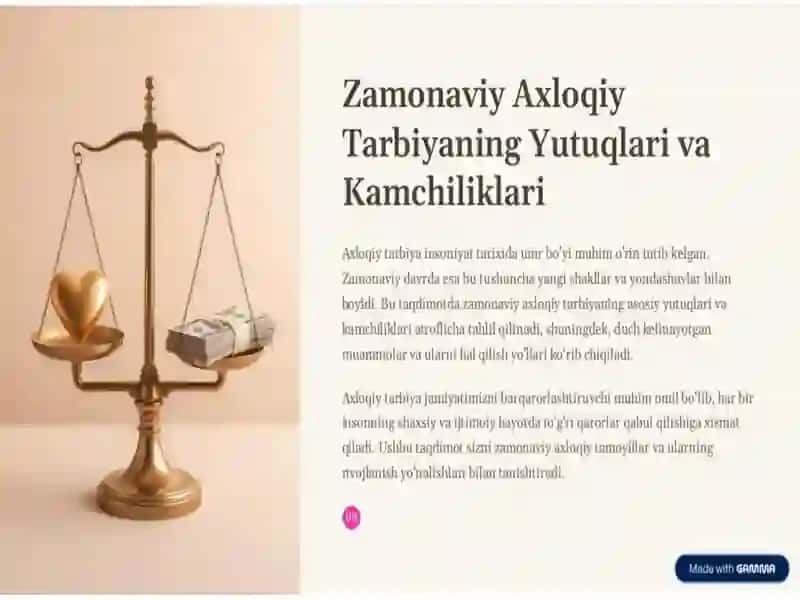 Zamonaviy Axloqiy Tarbiyaning Yutuq va Kamchiliklari 2