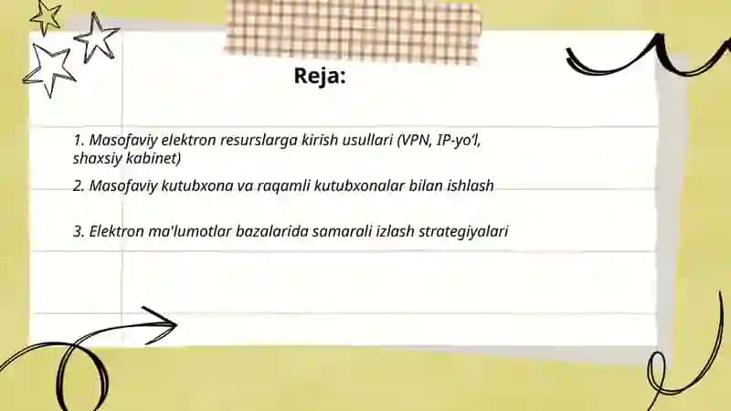 Masofaviy elektron resurslar bilan ishlash 2