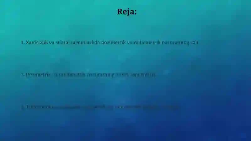 Dozimetrik va radiometrik nazorat 2
