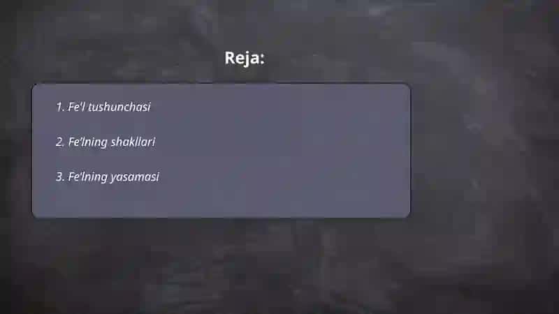 Fe'l va uning grammatik kategoriyalari 2