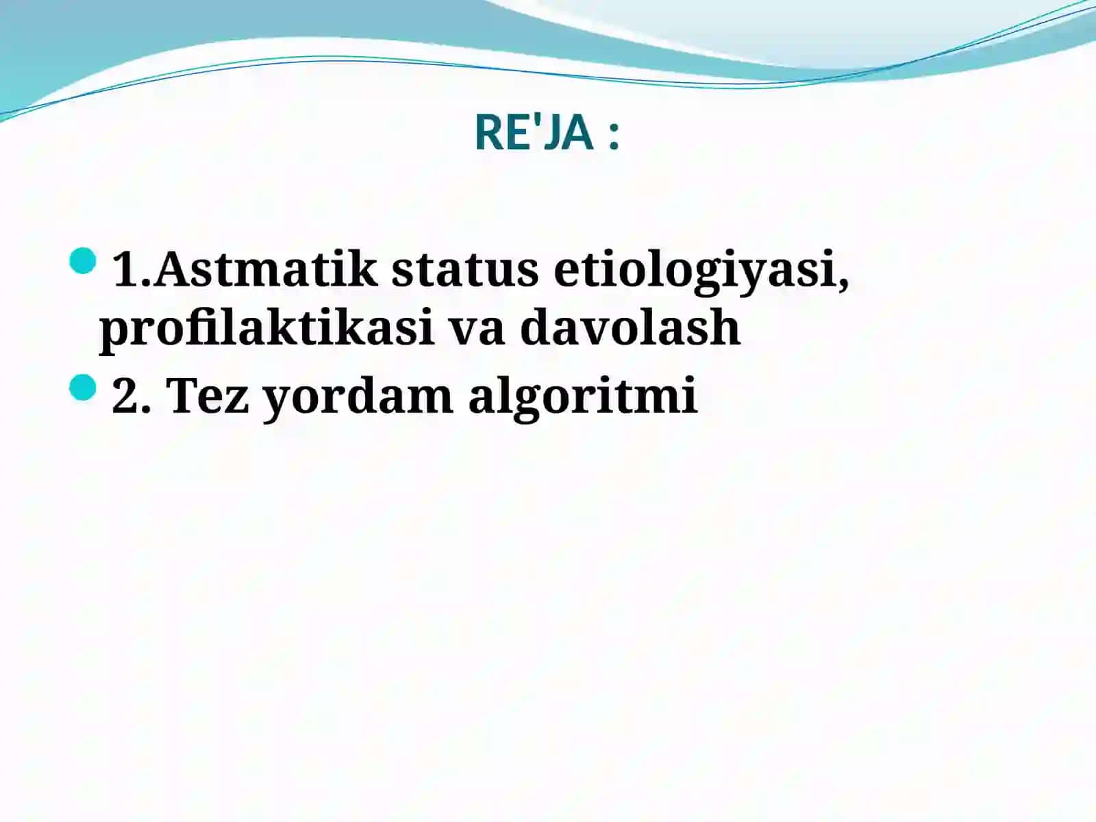 ASTMATIK STATUS. TEZ YORDAM ALGORITMI 2