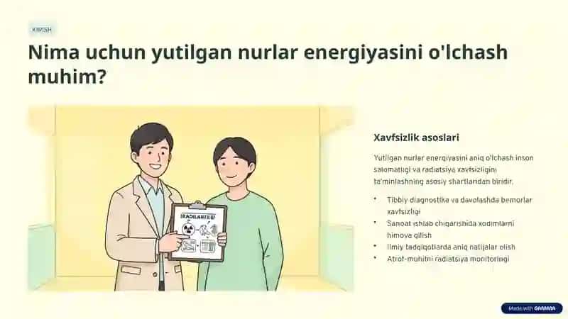 Yutilgan nurlar energiyasini dozimetrik baholash 2