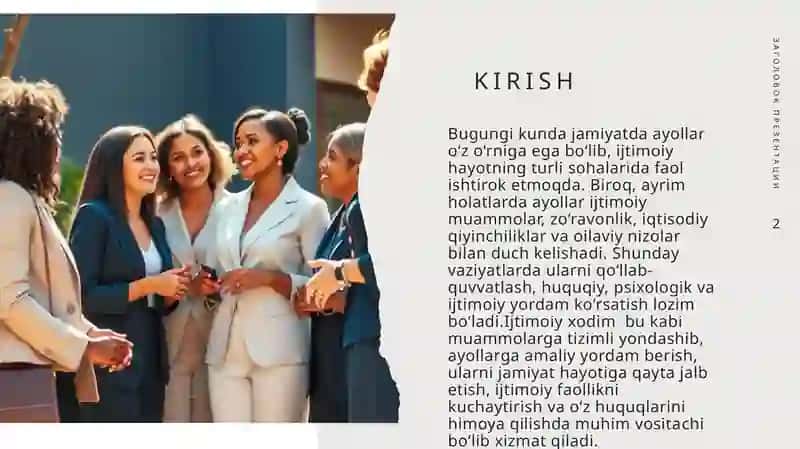 Ayollar bilan ijtimoiy ish usullari 2