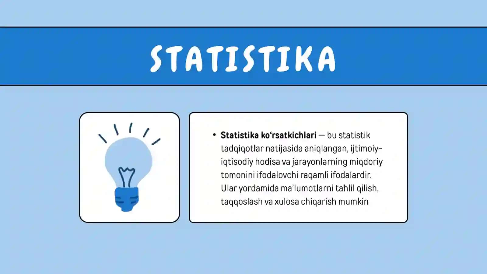 STATISTIKA KO‘RSATKICHLARI 2