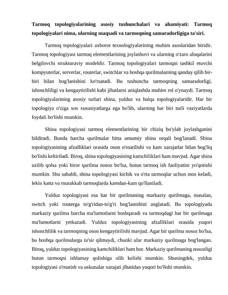 Tarmoq topologiyalari (shina.yulduz.Halqa) 2