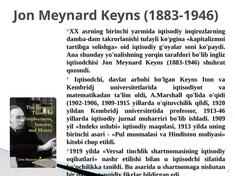 KEYNS VA ZAMONAVIY KEYNSCHILAR 2