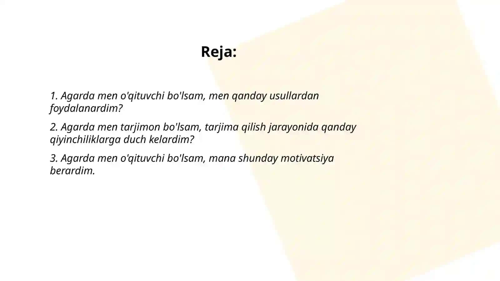 Agar men o'qituvchi va tarjimon bo'lsam 2