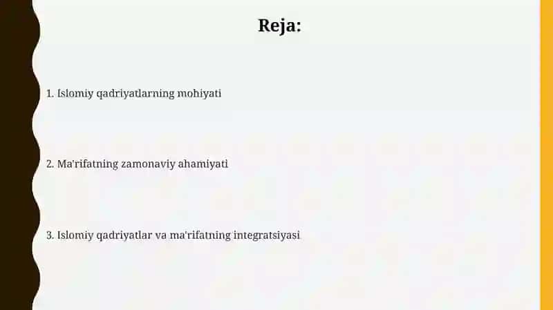 Islomiy qadriyatlarning mohiyati 2