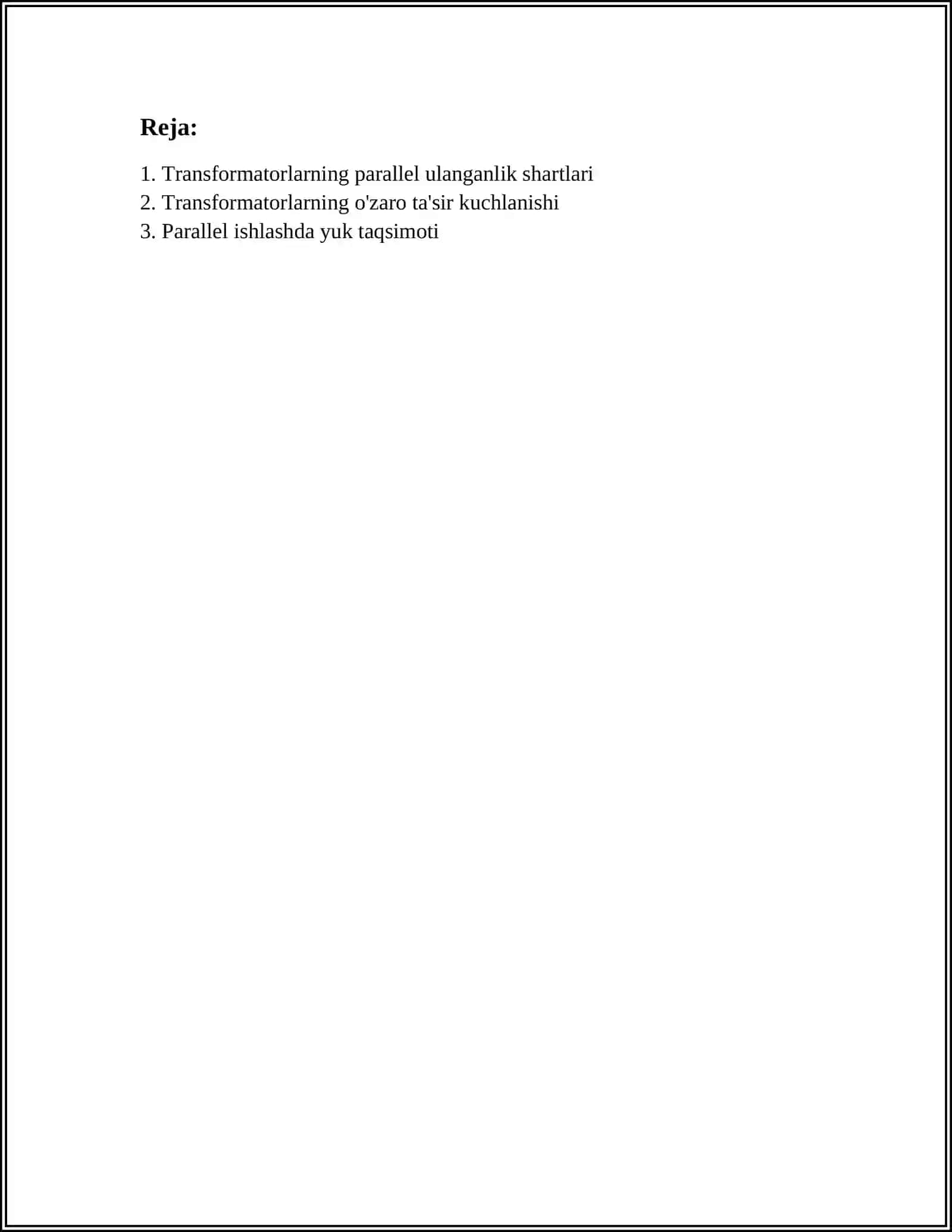 TRANSFORMATORLARNING PARALLEL ISHLASHI 2
