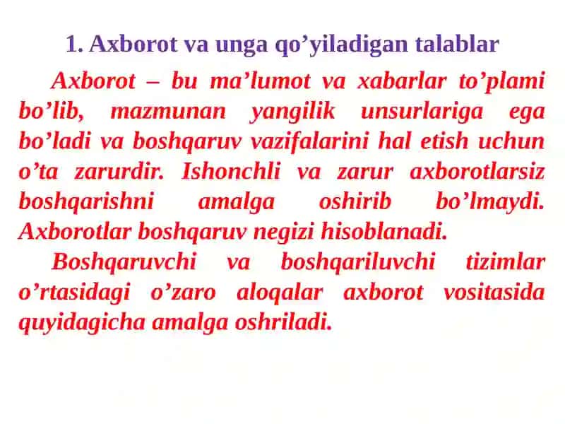Axborot va kommunikatsiyalar 2