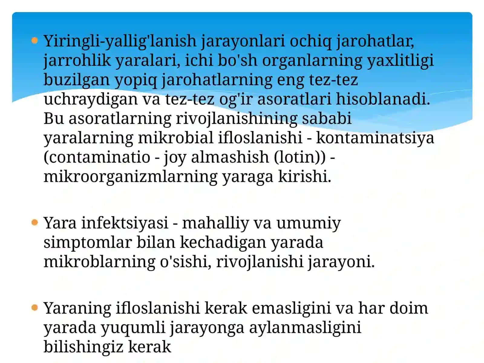 Yiringli-yallig'lanish jarayonlari va rohatlar 2