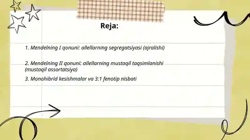 Mendel 1 2 qonuni 2