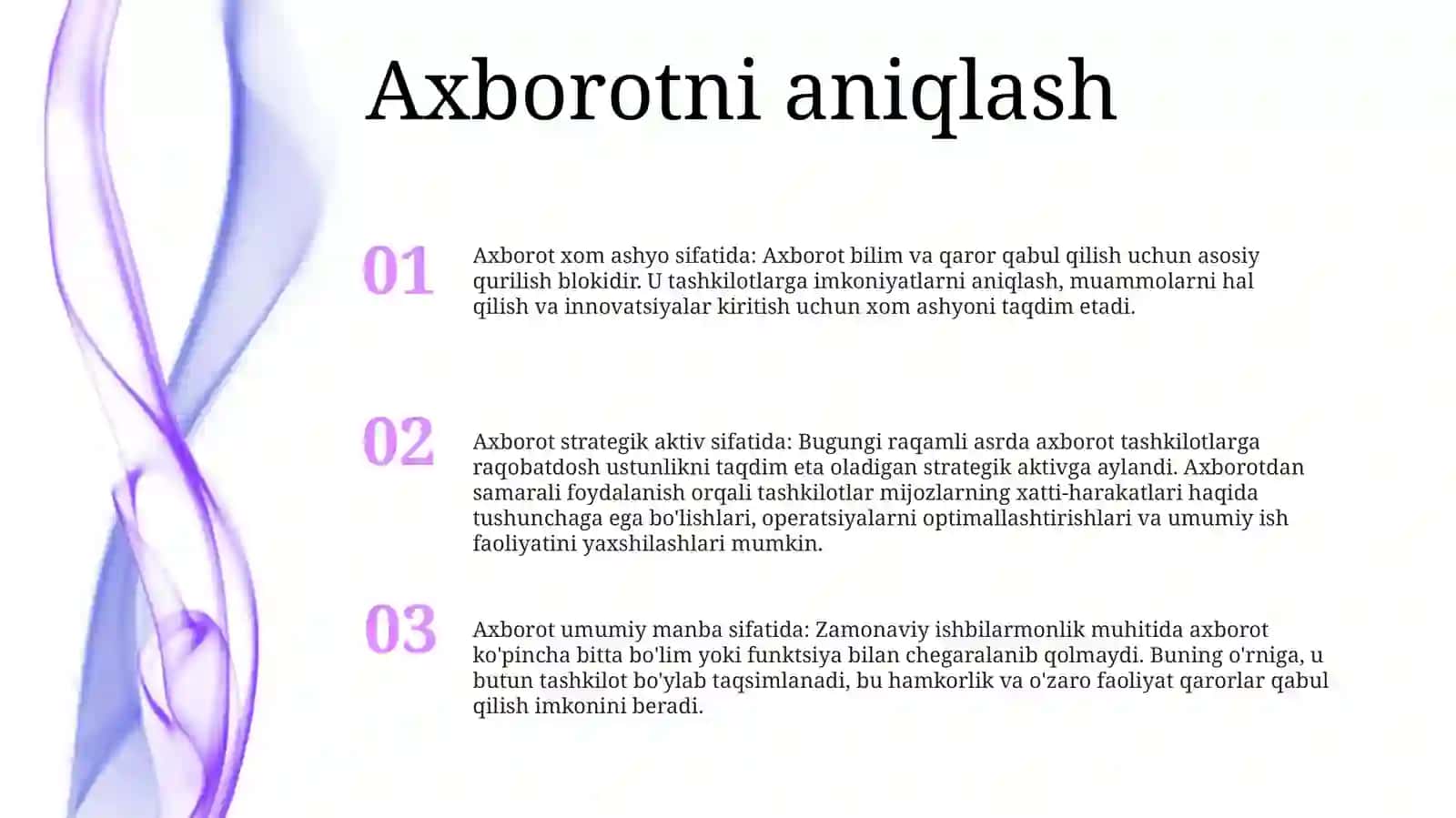 Axborotni Jamiyatda Tutgan OʻRni 2