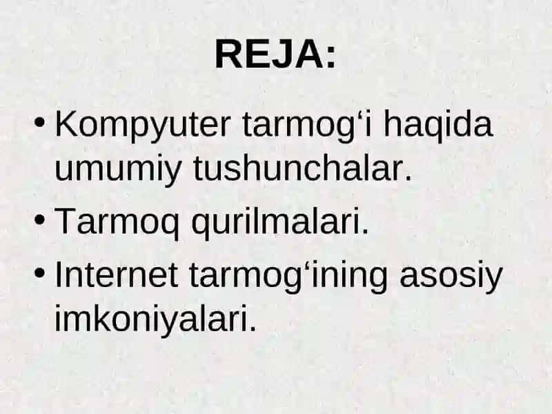 Lokal va global kompyuter tarmoqlari, axborotlarini qayta ishlash tarmoq texnologiyalari 2