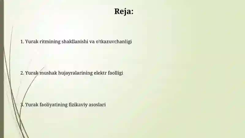 Yurak faoliyatini fizik asoslari 2