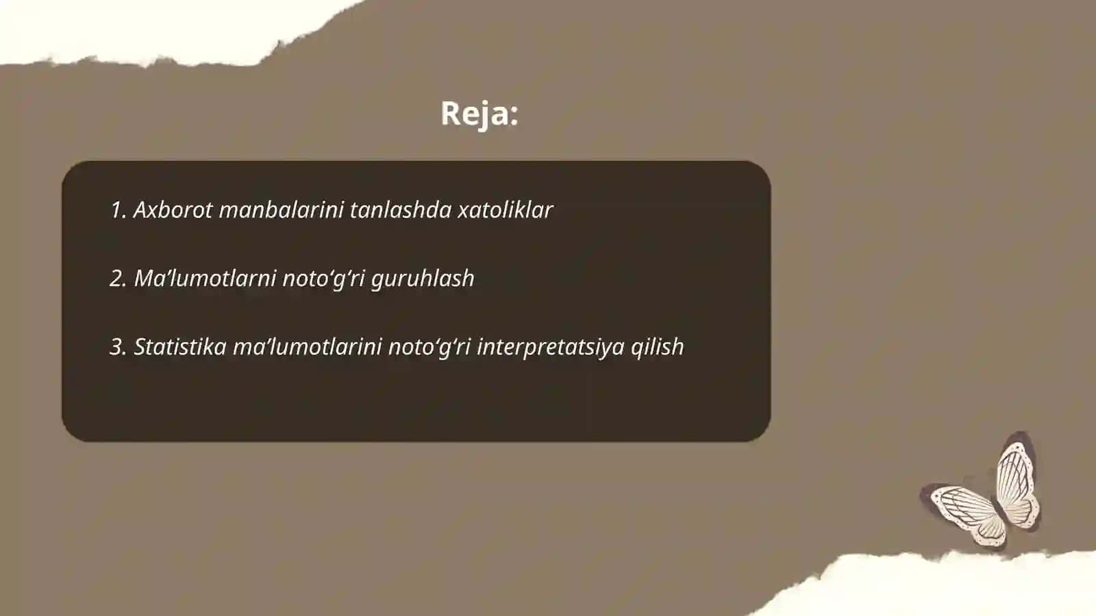 Axborotni notoʻgʻri taxlil qilish 2