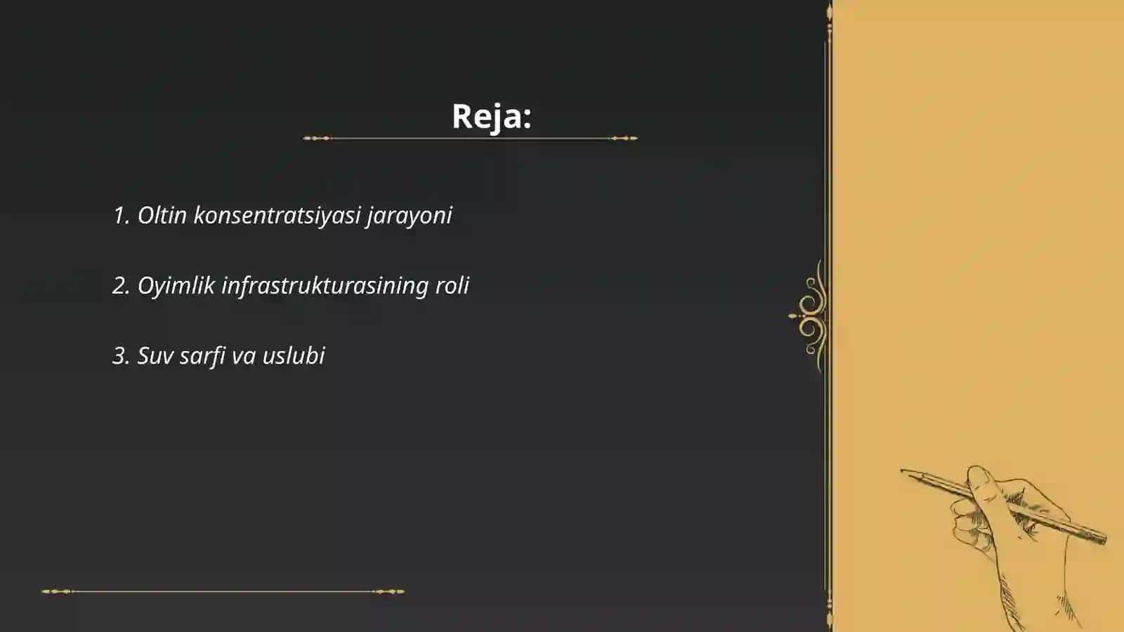 Konsentratsion stolda oltinni boyitishga ta'sir qiluvchi omillar 2