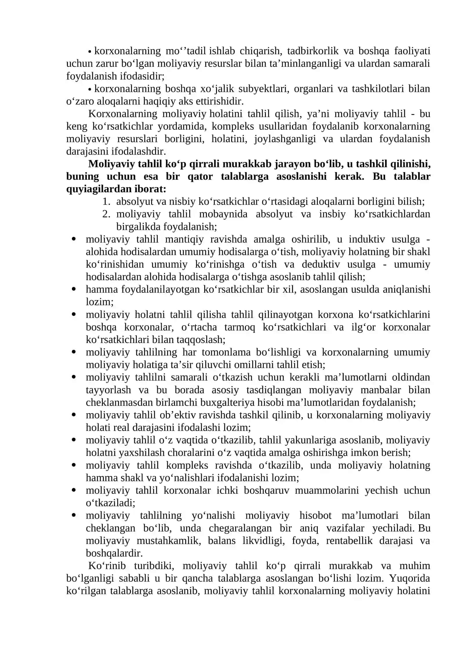 Korxonalarning moliyaviy holatini tahlili 2