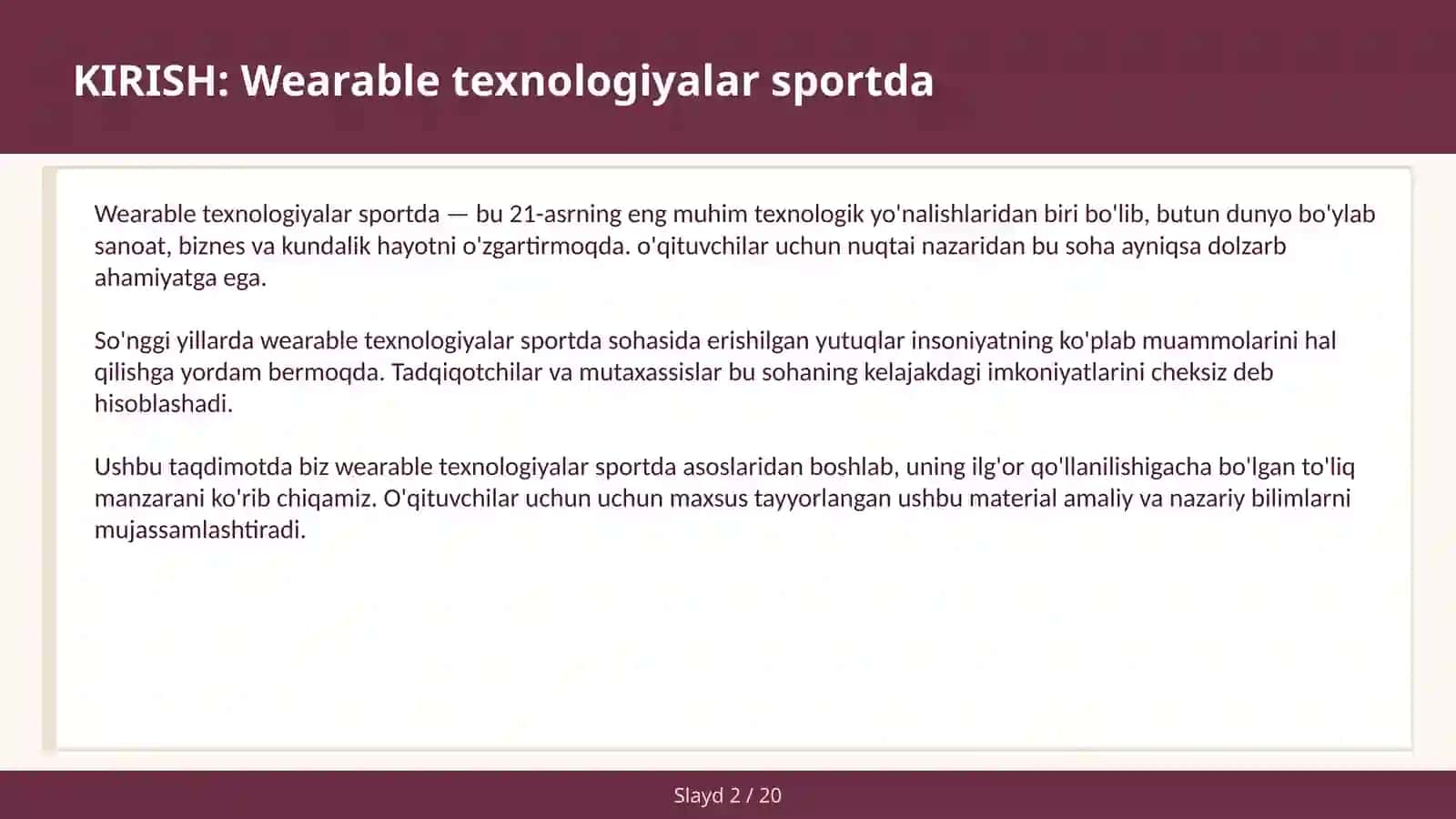 Wearable texnologiyalar sportda 2