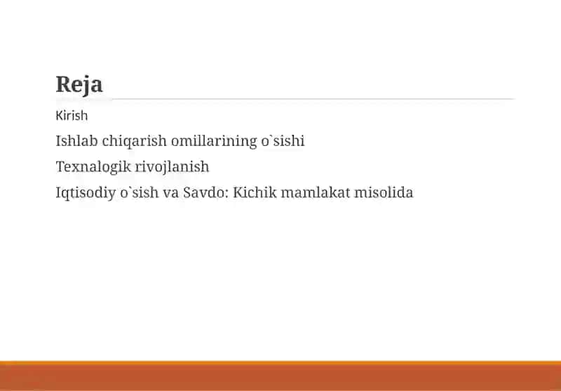 Iqtisodiy o`sish va Xalqaro Savdo 2