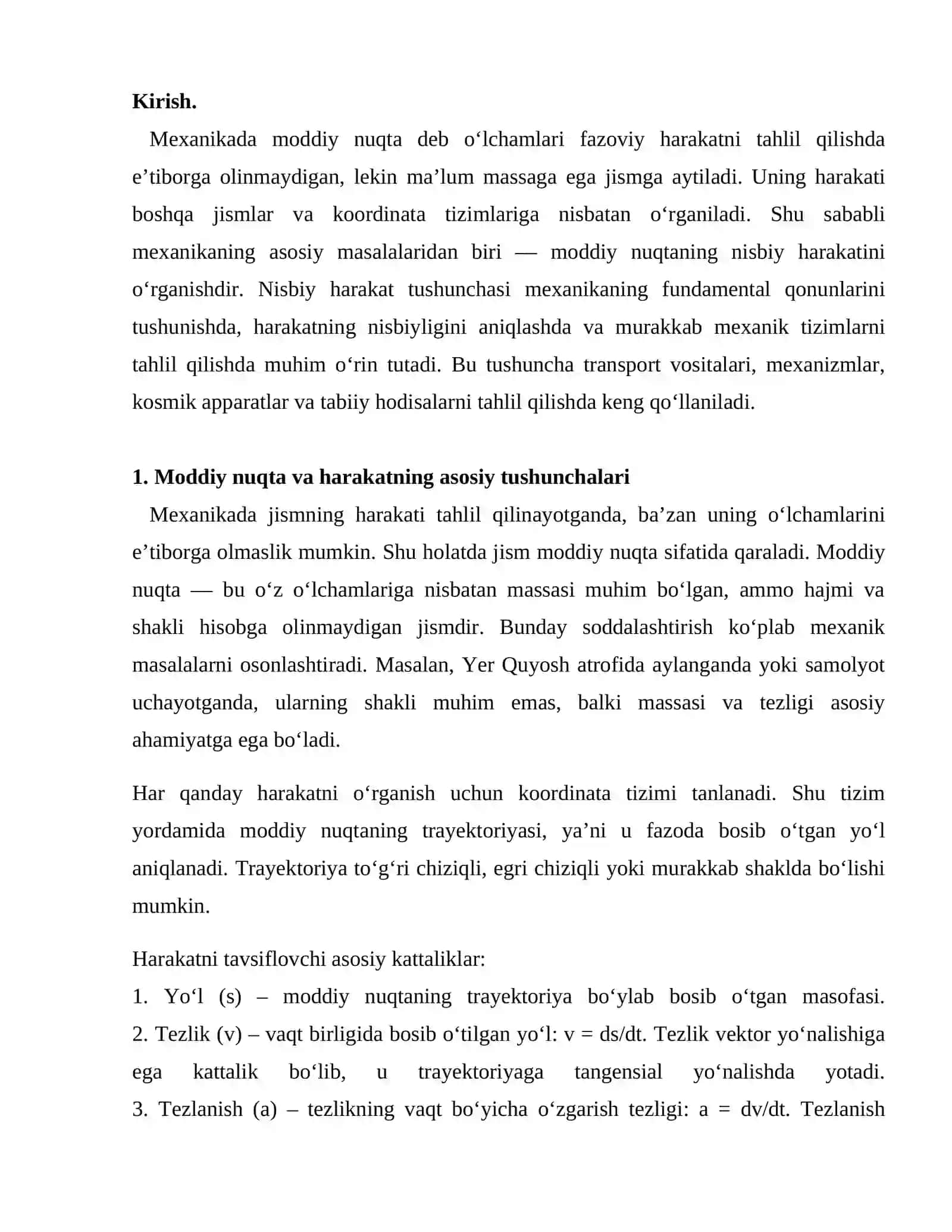 Moddiy nuqtaning nisbiy harakati 2