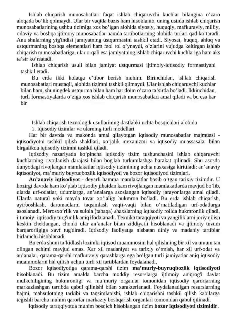 Iqtisodiy tizimlar va mulkchilik 2