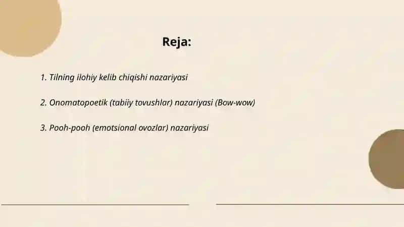 Tilning paydo bo’lishi to’g’risidagi asosiy nazariyalar 2