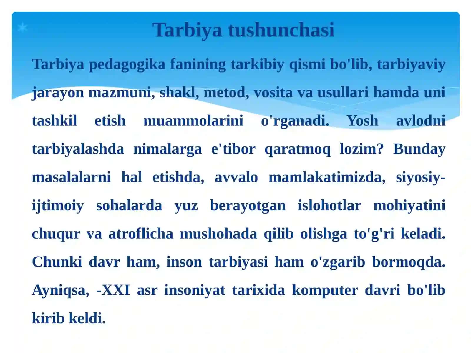 Tarbiya fanining maqsad va vazifalari 2