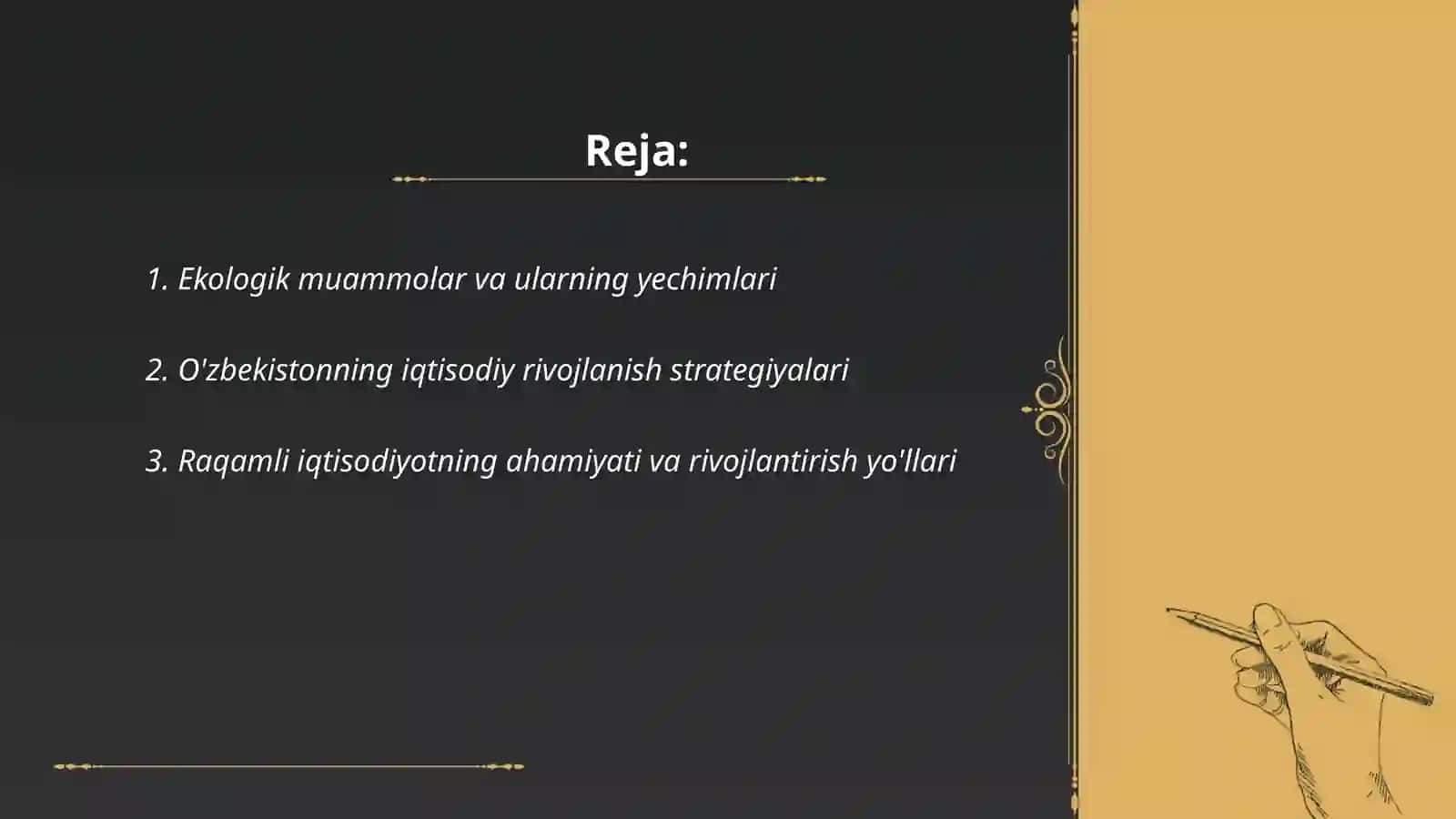 Tezis ko'rinishdagi mashg'ulot ishlanmalari 2