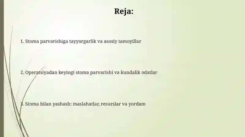 Xirurgik stomani parvarish qilish 2