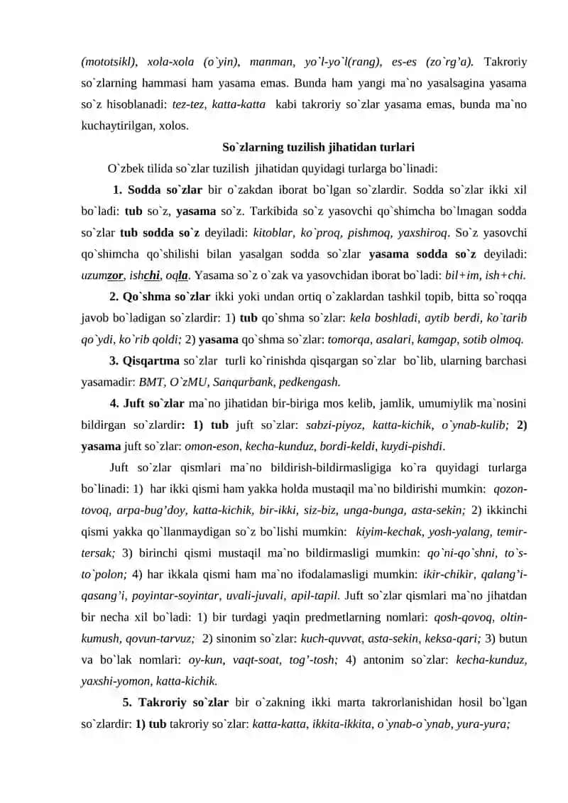 2-mavzu: So`z yasalishi 2