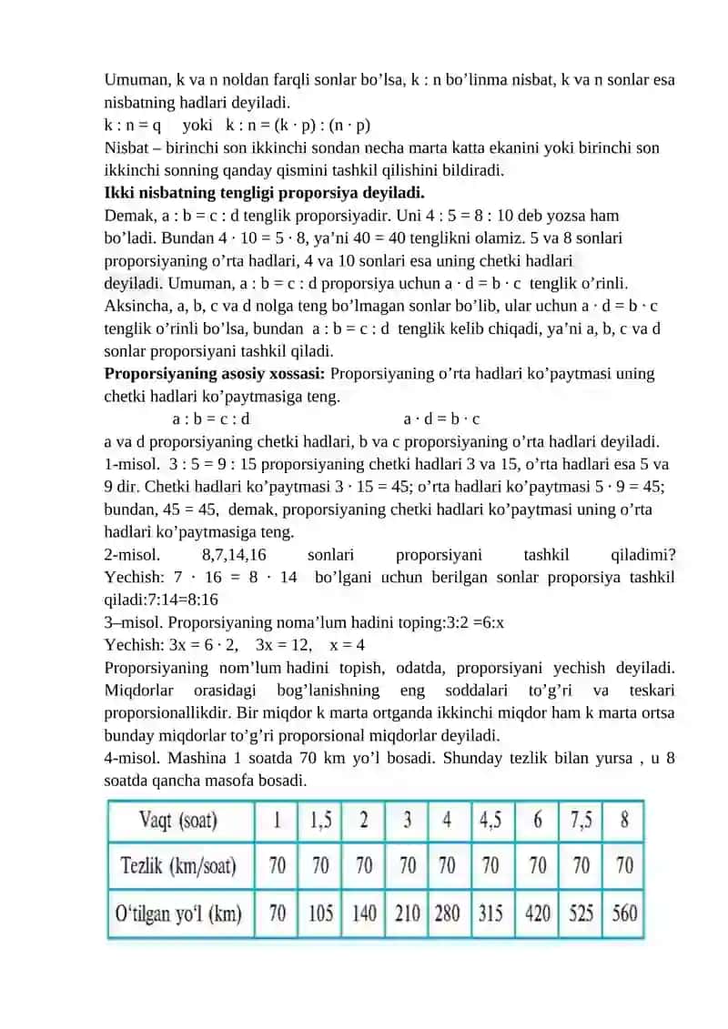Proporsiya va unga doir masalalar 2