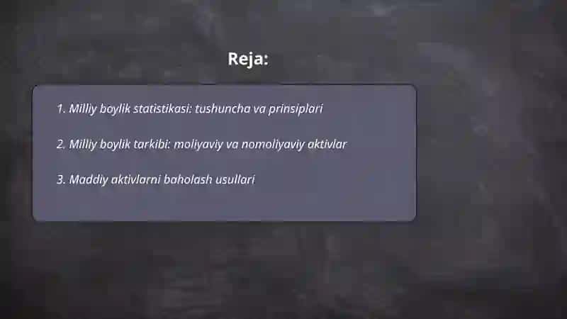 Milliy boylik statistikasi 2