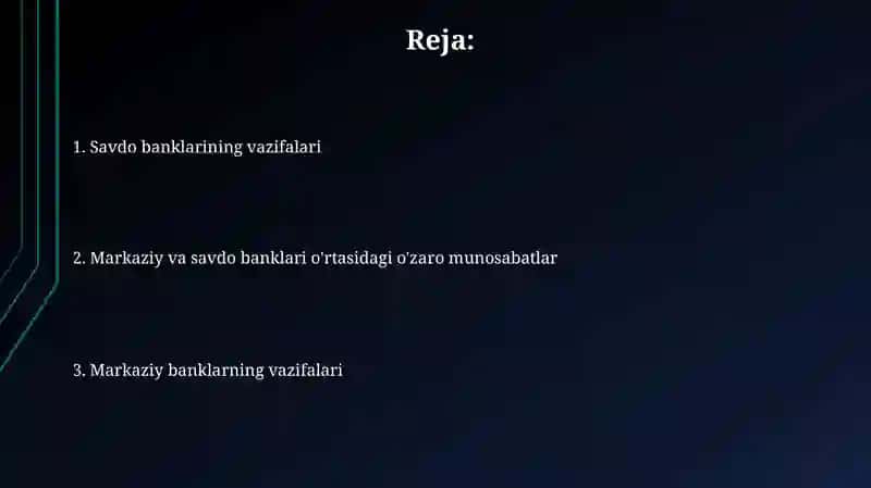 Savdo banklarining vazifalari 2
