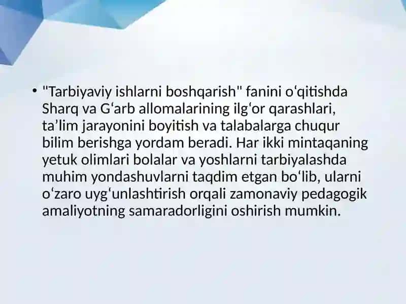 Tarbiyaviy ishlarni boshqarish 2