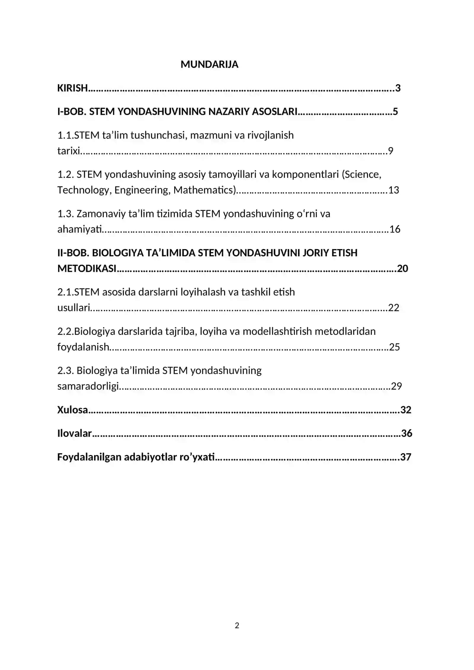 BIOLOGIYA TA’LIMIDA STEM YONDASHUVI 2