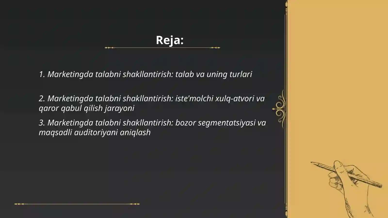 Marketingda talabni shakllantirish 2