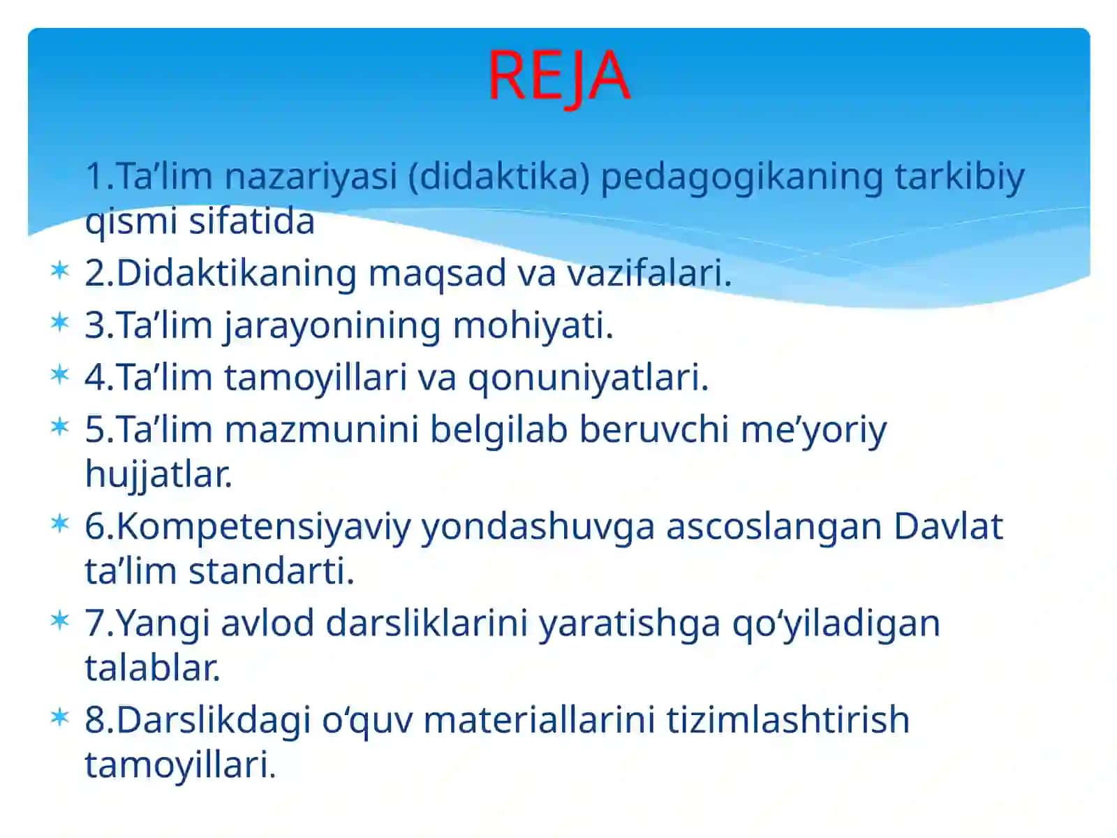 DIDAKTIKA VA PEDAGOGIK TA’LIM NAZARIYASI 2